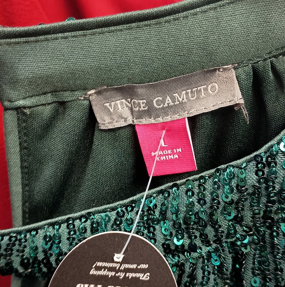 Vince Camuto Green Sequin Blouse - Picture 4 of 4